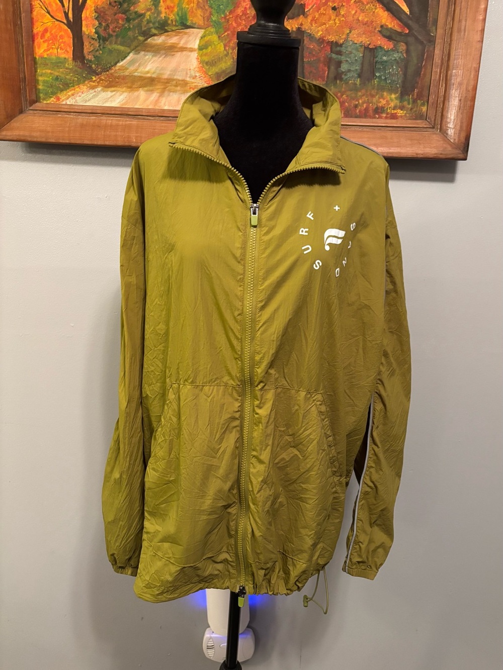 Fabletics Olive Green Lightweight Nylon Utility Jacket